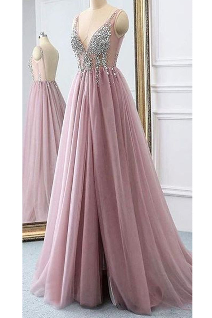 Beaded Lace Dusty Pink Off Shoulder Long Bridesmaid Gown